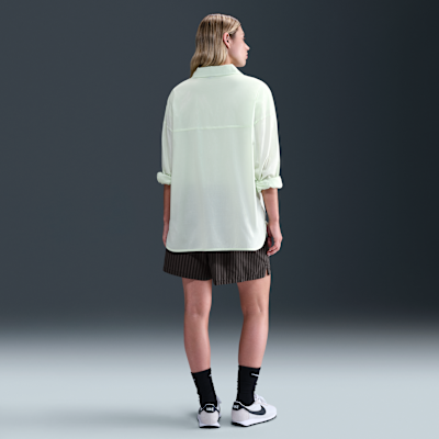Nike Sportswear Chill Poplin ruimvallende gestreepte damesshorts met halfhoge taille