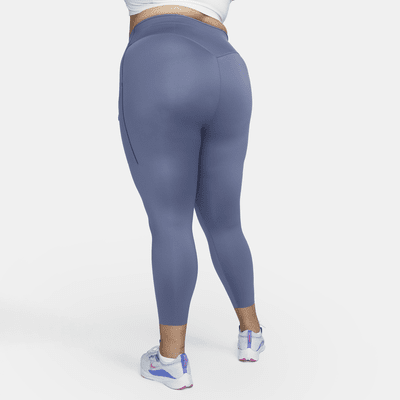 Leggings con bolsillos de 7/8 de tiro alto de sujeción firme para mujer (talla grande) Nike Go