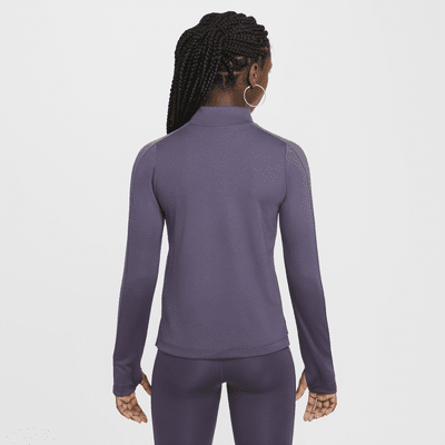 Nike Dri-FIT top met halflange rits en lange mouwen voor meisjes