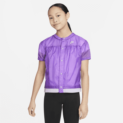 nike button up silk