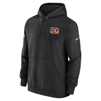 Men's Nike Black Cincinnati Bengals Sideline Club Fleece Pullover Hoodie Size: Small