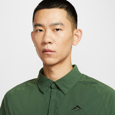 나이키 트레일 남성 드라이 핏 UV 러닝 버튼업 탑