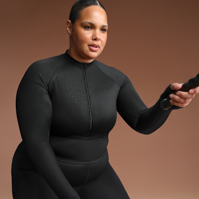 Playera de manga larga con medio cierre para mujer NikeSKIMS Shine