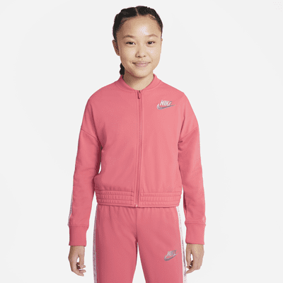 grey and pink nike tracksuit