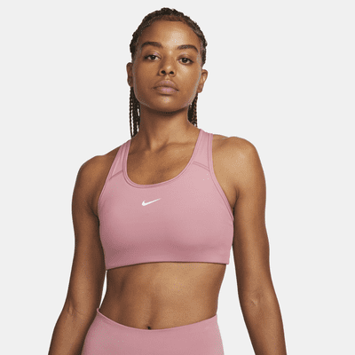 Bra deportivo almohadilla de pieza de media sujeción para mujer Swoosh . Nike.com