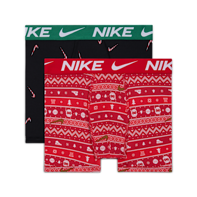 Nike Big Kids' Dri-FIT Holiday Boxer Briefs, (2 Pack)