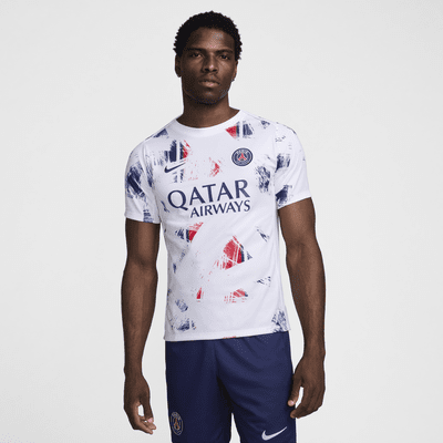 Męska przedmeczowa koszulka piłkarska z krótkim rękawem Nike Dri-FIT Paris Saint-Germain Academy Pro (wersja wyjazdowa)