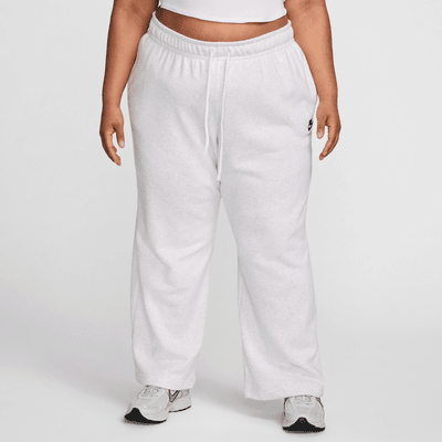 Pants de entrenamiento de tiro medio de pierna ancha para mujer (talla grande) Nike Sportswear Club Fleece