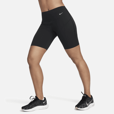 Nike Universa Biker-Shorts mit mittlerem Halt, mittelhohem Bund und Taschen für Damen (ca. 20 cm)