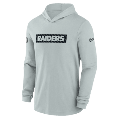 Playera de manga larga con gorro Nike Dri-FIT NFL para hombre Las Vegas Raiders Sideline