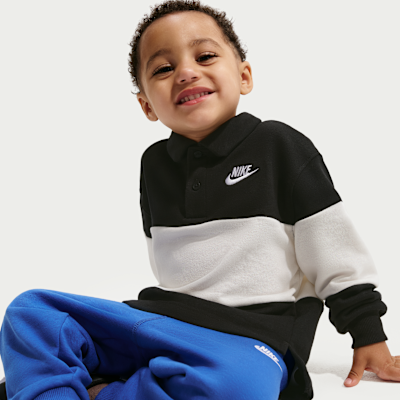 Nike Club Toddler French Terry Long-Sleeve Rugby Polo