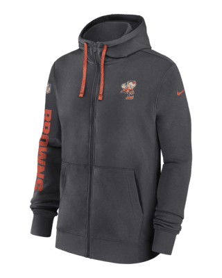 Мужское худи Cleveland Browns Sideline Team Issue Club Nike Full Zip Hoodie