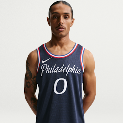 Tyrese Maxey Philadelphia 76ers City Edition Men's Nike NBA Swingman Jersey