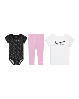 Детские  Nike Swoosh Logo Baby (12-24M) 3-Piece Bodysuit Set