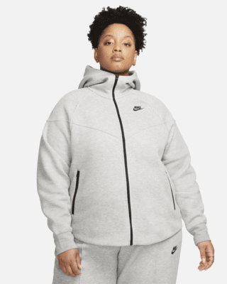 Женское худи Nike Sportswear Tech Fleece Windrunner Full-Zip Hoodie (Plus Size) для бега