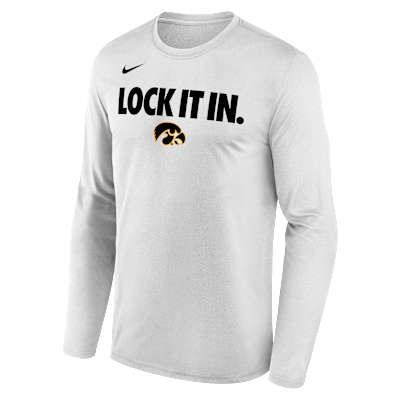 Iowa 2026 On-Court Bench Men's Nike Dri-FIT College Long-Sleeve T-Shirt from Nike - $45