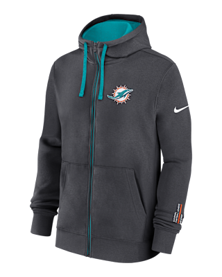 Мужское худи Miami Dolphins Playbook Page Club Nike NFL Full-Zip Hoodie
