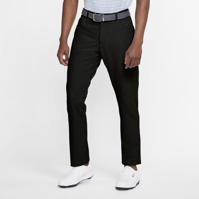 black slim fit golf trousers