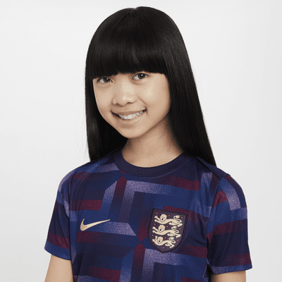 England Academy Pro Nike Dri-FIT kurzärmeliges Pre-Match-Fußballoberteil für ältere Kinder