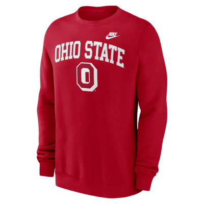 Ohio State Buckeyes Legacy Classic Arch Over Logo Men's Nike College Pullover Crew