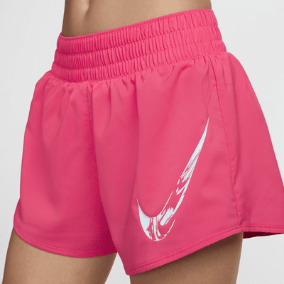 Shorts Dri-FIT con gráfico de tiro medio con forro de ropa interior para mujer Nike One