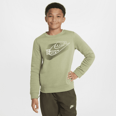 Bluza dresowa dla dużych dzieci (chłopców) z półokrągłym dekoltem Nike Sportswear Standard Issue