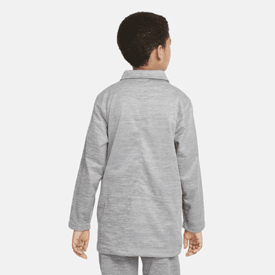 Chamarra de entrenador para niños talla grande Nike Therma-FIT