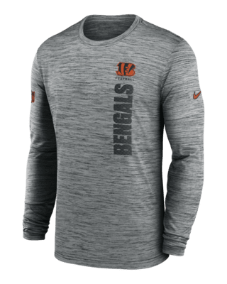 Мужская футболка Cincinnati Bengals Sideline Velocity Nike Dri-FIT NFL Long-Sleeve