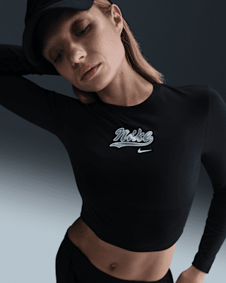 Sporty Contrast Color Cropped O Neck Long Sleeve Knit Top main image 0