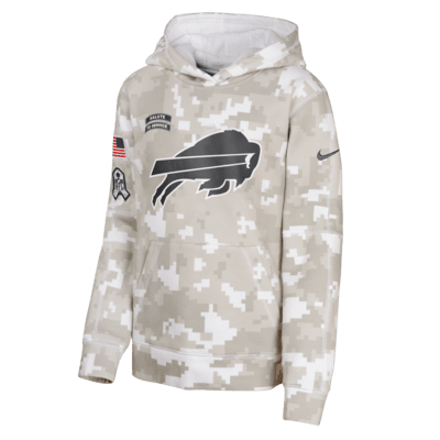 Sudadera con gorro sin cierre Nike de la NFL para niños talla grande Buffalo Bills Salute to Service Primary Edge Club