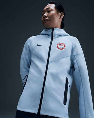 Мужское худи Team USA Tech Fleece Windrunner Nike Full-Zip Hoodie для бега