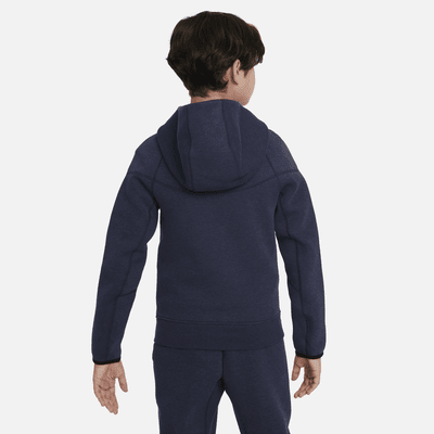 Nike Sportswear Tech Fleece-hættetrøje med lynlås til større børn (drenge)