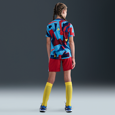 Przedmeczowa koszulka piłkarska dla dużych dzieci Nike Dri-FIT FC Barcelona Academy Pro (wersja czwarta)