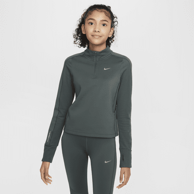 Camisola com fecho até meio Therma-FIT Nike Pro para rapariga