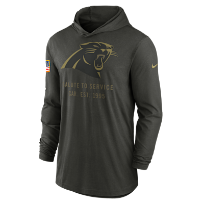 Carolina Panthers Salute to Service Sideline Men’s Nike Dri-FIT NFL Long-Sleeve Hooded Top