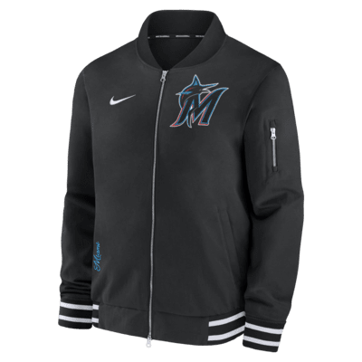 Chamarra bomber de la MLB de cierre completo Nike para hombre Miami ...