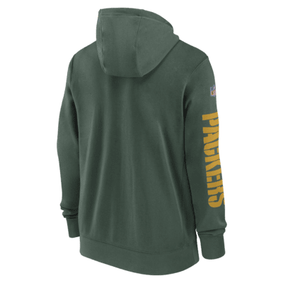 Sudadera con gorro de cierre completo Nike para hombre Green Bay Packers Sideline Team Issue Club