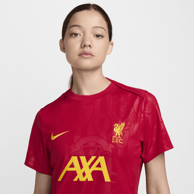 Liverpool FC Academy Pro Nike Dri-FIT kortermet fotballtrøye for oppvarming til dame