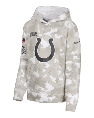 Подростковое худи Indianapolis Colts Salute to Service Primary Edge Club Big Kids' Nike NFL Pullover Hoodie