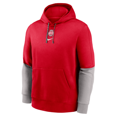 Ohio State Buckeyes Sideline Team Issue Club Men's Nike College Pullover Hoodie