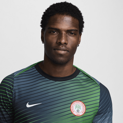 Kortärmad fotbollströja för uppvärmning Nigeria Academy Pro Nike Dri-FIT för män