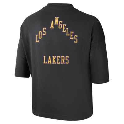 Playera Nike de corte cuadrado de la NBA Courtside para mujer Los Angeles Lakers 2023/24 City Edition