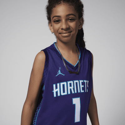 LaMelo Ball Charlotte Hornets Statement Edition Jordan Swingman NBA-jersey met Dri-FIT voor kids