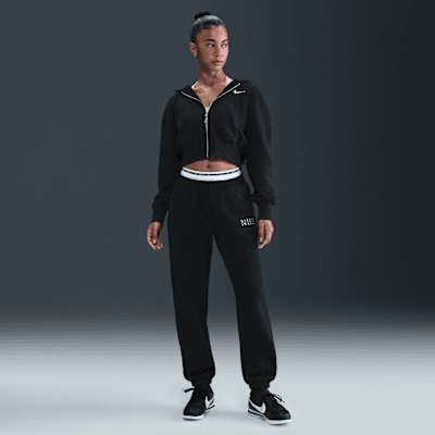 Nike Sportswear Phoenix Fleece Bol Kesimli Tam Boy Fermuarlı Crop Kadın Kapüşonlu Üstü