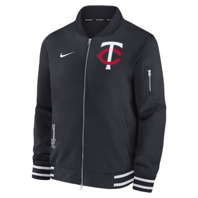 Minnesota Twins Authentic Collection Men's Nike MLB Full-Zip Bomber Jacket