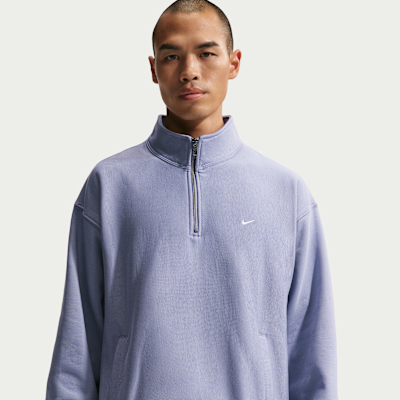 Maglia in fleece con zip a 1/4 Nike Solo Swoosh – Uomo