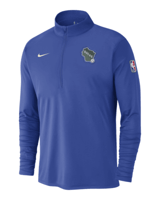 Мужские  Milwaukee Bucks City Edition Nike Dri-FIT NBA 1/2-Zip Long-Sleeve Top