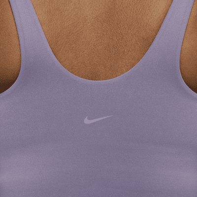 Camiseta de tirantes con bra deportivo de sujeción media con almohadillas para mujer Nike Alate