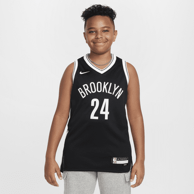 Brooklyn Nets Icon Edition 2021/22 Nike NBA Swingman-trøje til større børn