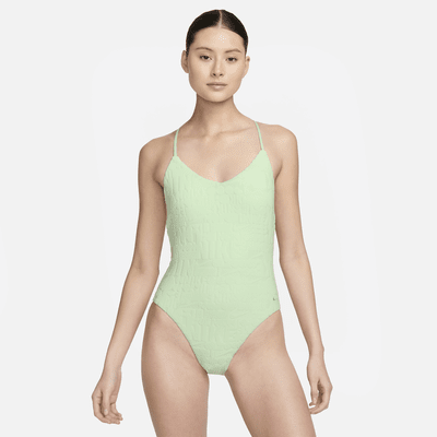 Traje de baño de una pieza con espalda en T para mujer Nike Swim Retro Flow